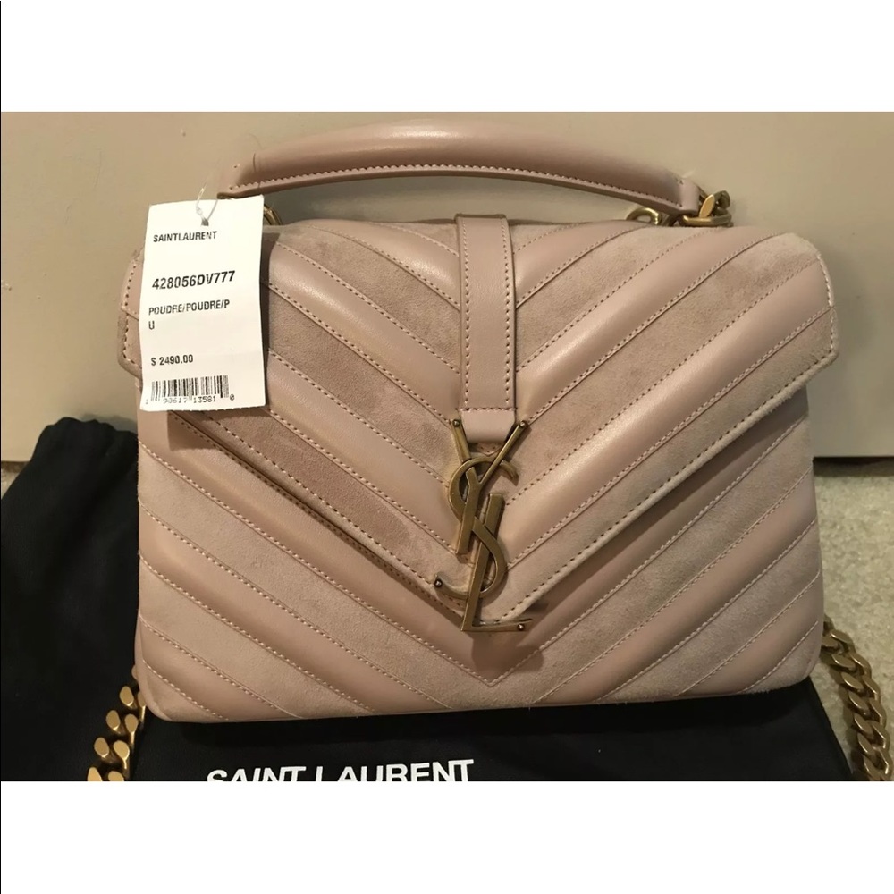 SOLD Monogram Medium College Suede Chain Crossbody - Picture 3 of 8